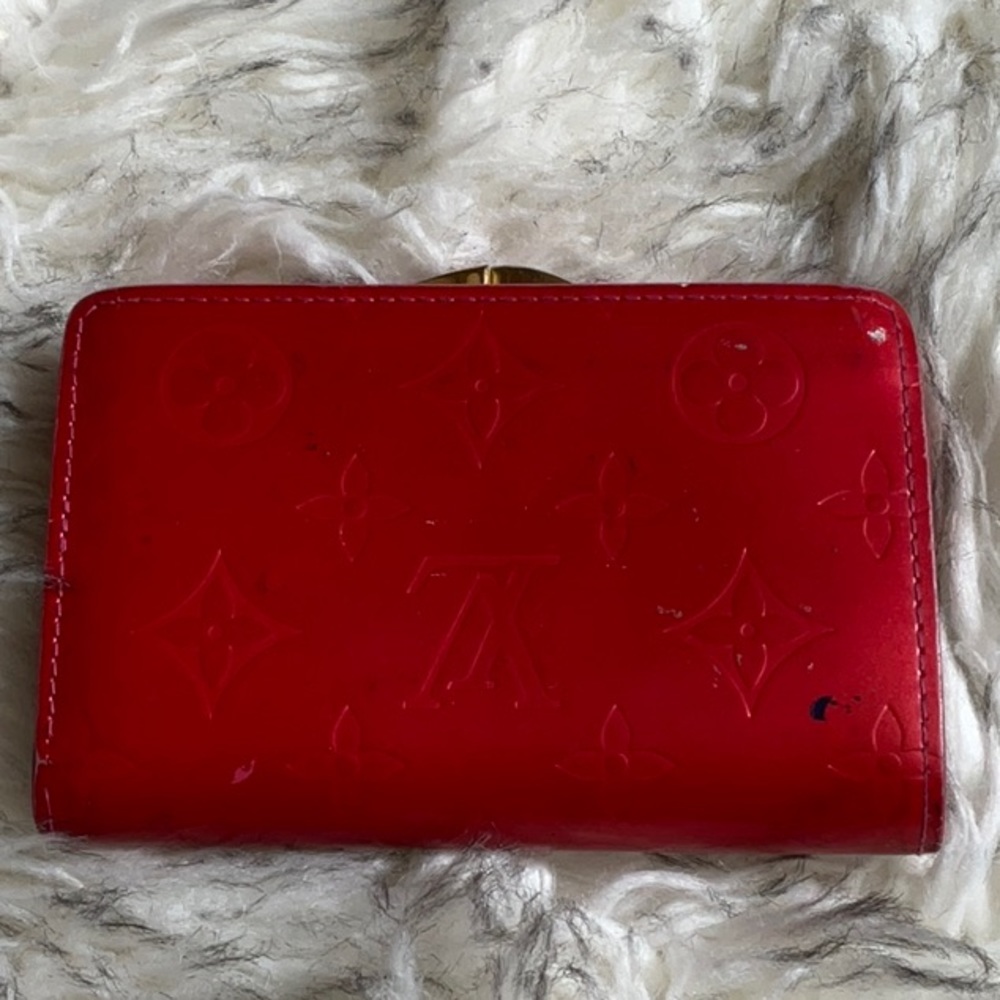 Louis Vuitton Red Wallet pink interior - Picture 3 of 7